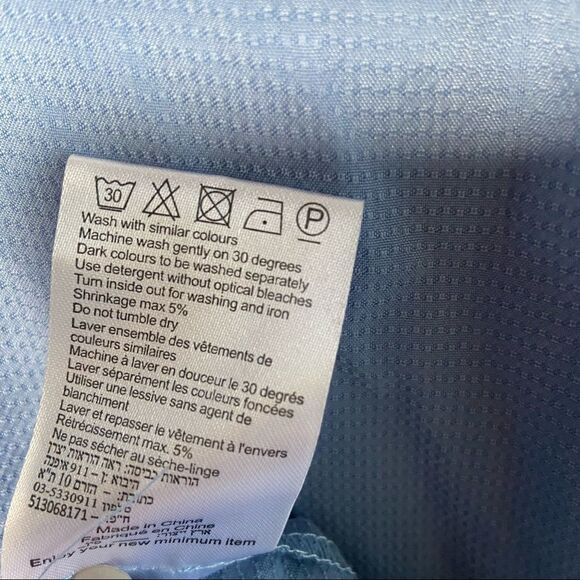 minimum NWT Long Sleeve Curpo Blouse with Ties on Sleeve Sky Blue Medium - Picture 3 of 12